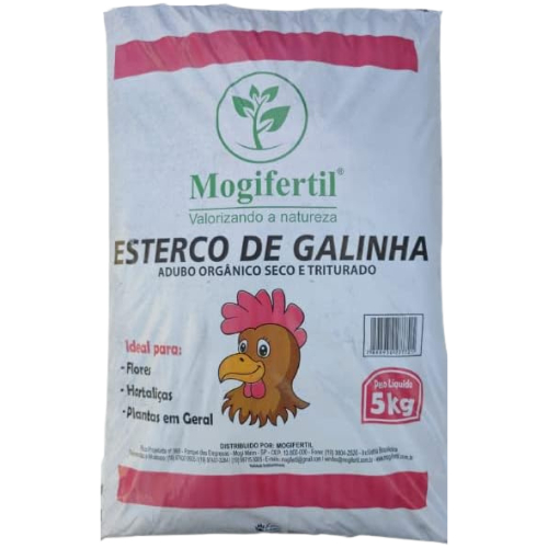 5kg Esterco de Galinha Adubo Orgânico Seco Mogifertil