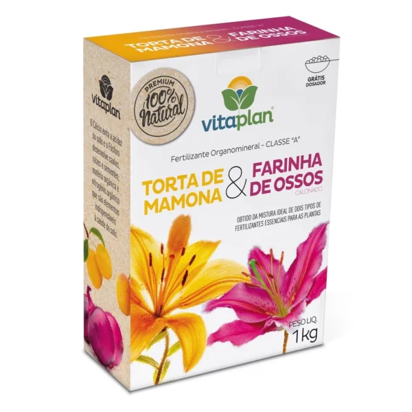 Fertilizante Torta De Mamona + Farinha De Osso 1 Kg Vitaplan