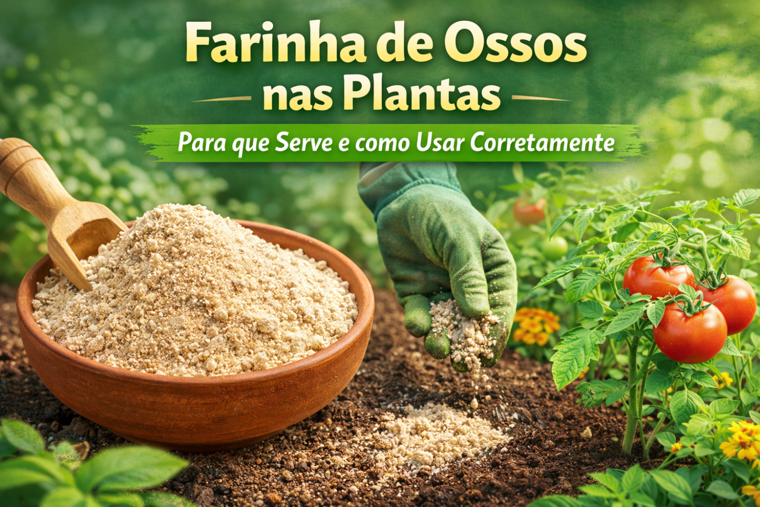 farinha de ossos nas plantas