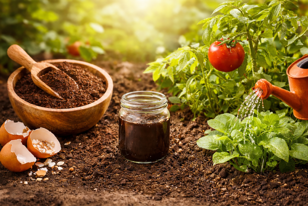 fertilizante com borra de café